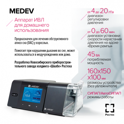 Аппарат ИВЛ для домашнего использования MEDEV